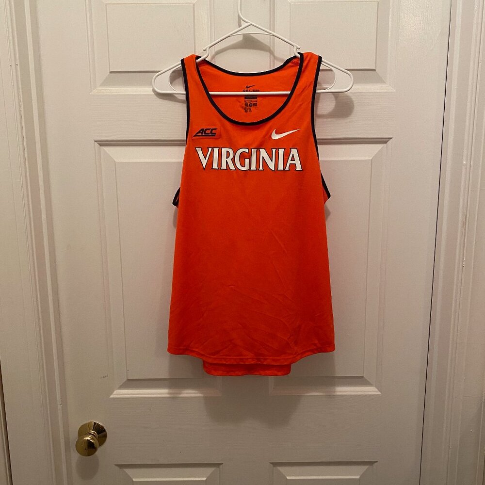 Virginia UVA Cavaliers Men's Track Team Issued Nike Orange Tank Top Medium